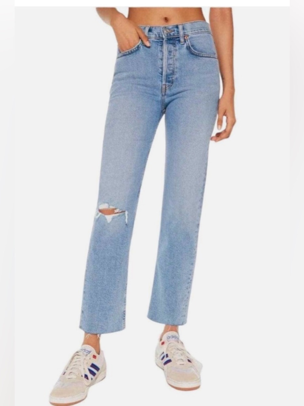 Re/Done  high rise stovepipe stretch jeans 28